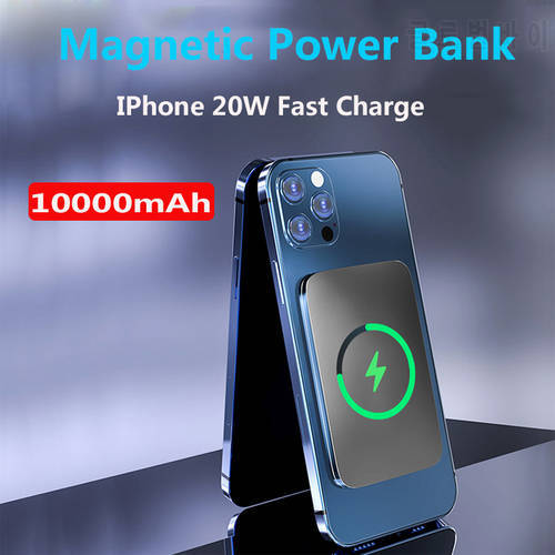 Aluminum Alloy Shell Portable Magnetic Wireless PowerBank 10000mAh 15W For Iphone 13 12 Pro Max Mini Power Bank External Battery