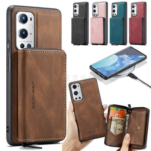 Magnetic Flip Leather Phone Case For OnePlus 9 Pro Nord 2 N200 Zipper Wallet Card Back Cover One Plus Nord 2 N200 9 Pro Coque