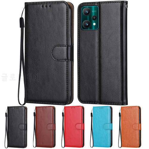Luxury Leather Case for On Realme 9 Pro Plain Wallet Flip Case for On OPPO Realme 9 Pro 9PRO Fundas