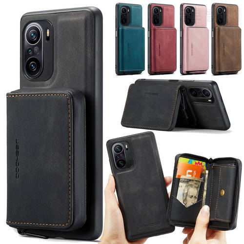 Magnetic Flip Leather Phone Case For RedMi K40 Pro Zipper Wallet Card Cover For XiaoMi 11T 11i 11X Poco M4 Pro F3 Bag Coque Etui