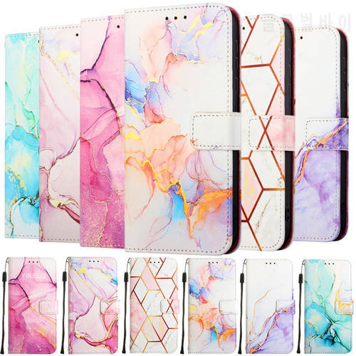 Fashion Marble Leather Phone Case For OPPO K9X A53 A32 A33 2020 A53S A54 A74 A93 A55 4G 5G A8 A31 A55S A16 Flip Card Book Cover