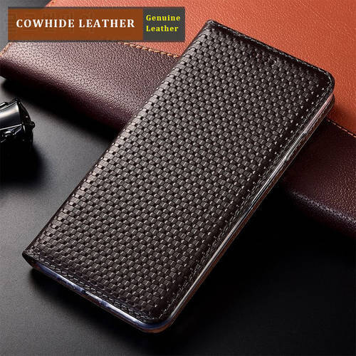 Business Cowhide Genuine Leather Flip Case For Samsung Galaxy S20 S21 FE S22 Plus S22 Ultra Phone Wallet Cover