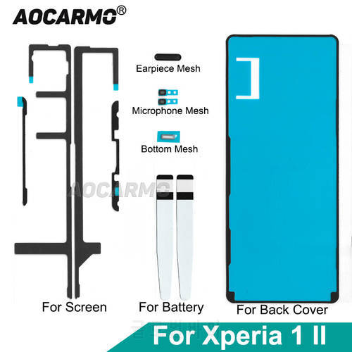 For SONY Xperia 1 II X1ii MARK2 Front LCD Display Screen Adhesive Back Cover Battery Rear Housing Top Mesh Full Set Sticker