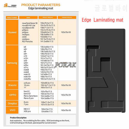 NEW M-Triangel Precision Silicone Mould LCD laminating ForHUAWEI XIAOMI OPPO VIVO Samsung Oneplue edge Repair Laminating Machine