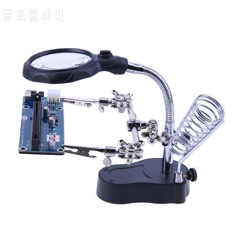 Desktop Magnifier with LED Light Welding Magnifying Glass LED Holder Soldering Repair Tools Set for Mobile Phone/Computer Parts