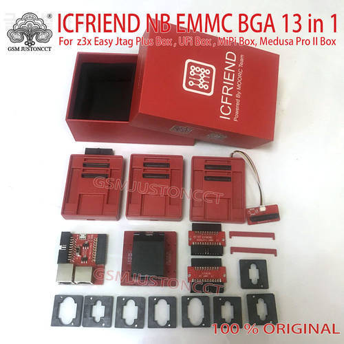 Deluxe Edition 2023 ICFRIEND NB E-MATE EMMC BGA 13 in 1 with z3x Easy Jtag Plus Box , UFi Box , MiPi Box, Medusa Pro II Box