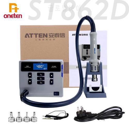 ATTEN ST-862D 1000W Intelligent Lead-free Hot Air Gun Soldering Station BGA Rework Station For Phone SMD Repair Tool