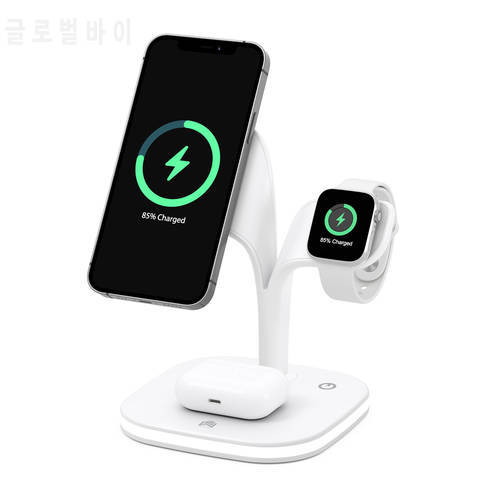 5 in 1 LED Lighting Fast Wireless Charger Adapter Docking Station Holder For Apple Watch Mobile Phone iPhone 8 12 13 Pro EarPods