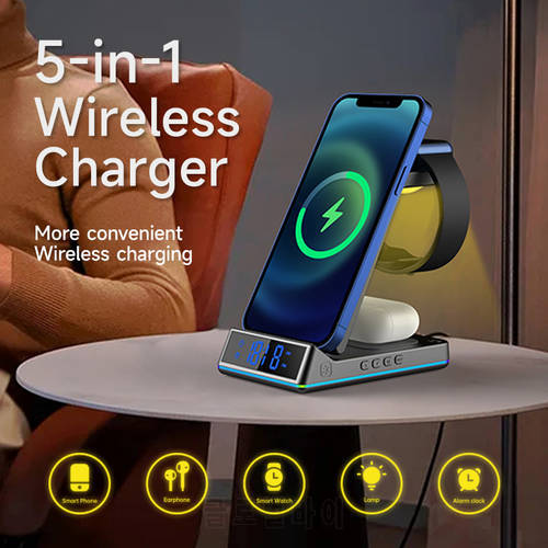 3 in 1 Folding Wireless Charging Station For Galaxy Watch 5Pro 4 3 Active 2 Fast Charger For Samsung S23/S22/21/20 LTE Buds Pro