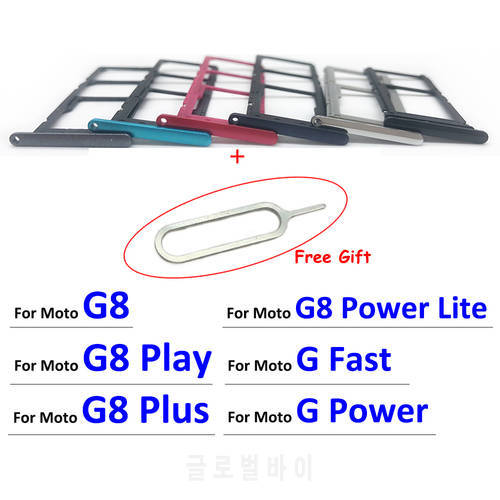New Micro SD SIM Card Tray Holder Slot Adapter Repair Parts + Pin For Moto G8 Plus Play Power Lite / G Fast Power / G100 / G60S