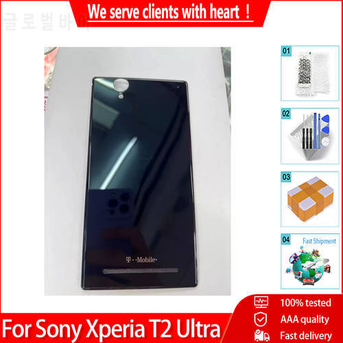 Original For Sony Xperia T2 Ultra Back Battery Cover Glass Housing Rear Door Case Replacement Parts
