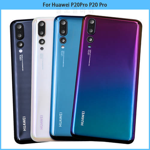 New For Huawei P20 Pro P20Pro Battery Back Cover Rear Door 3D Glass Panel P20 Pro Battery Housing Case With Camera Lens Replace