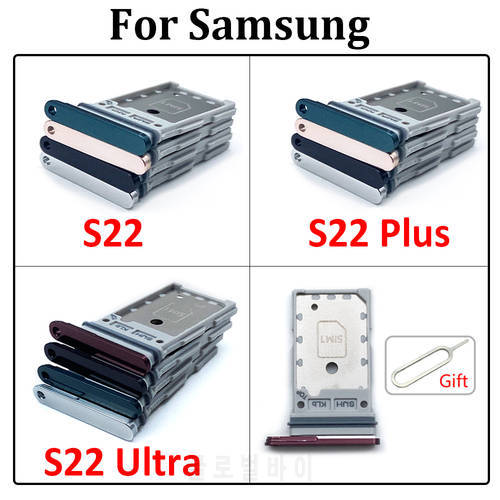 New For Samsung Galaxy S22 / S22 Plus / S22 Ultra Dual SIM Card Tray Slot Holder Adapter Accessories