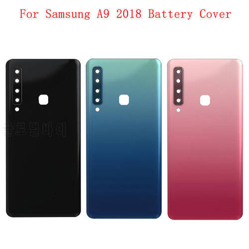 Battery Case Cover Rear Door Housing Back Case For Samsung A9 2018 Battery Cover Camera Frame Lens with Logo