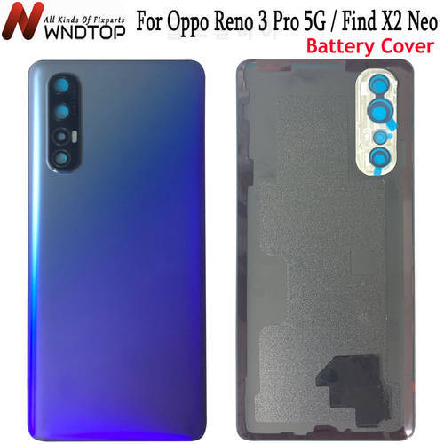 High Quality For Oppo Find X2 Neo Battery Cover Rear Housing Door Case With Camera Lens For Oppo Reno 3 Pro 5G Battery Cover