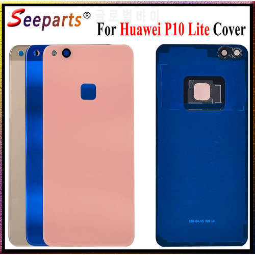 5.2 inch For Huawei P10 Lite Battery Back Cover P10 Lite Rear Door Glass Panel Housing Case With Adhesive Replace LX1/LX1A LX2