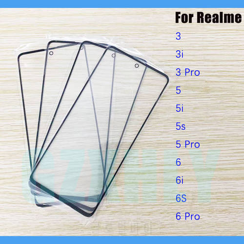 10Pcs/Lot Front Glass For OPPO Realme 3 5 6 Pro 6i 6s 3i 5i 5s Touch Screen LCD Outer Lens Glass Panel
