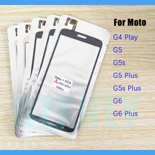 10Pcs/lot Front Touch Screen Glass + OCA LCD Outer Lens For Motorola Moto G5 G5s G6 Plus G4 Play Digitizer Outer Panel