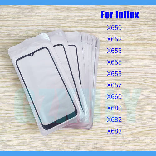 10pcs TOP For Infinx X692 X650 X652 X653 X655 X656 X657 X660 X680 X682 X683 X690 LCD Front Touch Screen Outer Glass with OCA