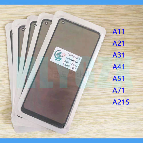 5Pcs 3 in 1 LCD Screen Front Glass + OCA + Polarizer For Samsung A11 A21 A31 A41 A51 A71 A21s Touch Glass Panel