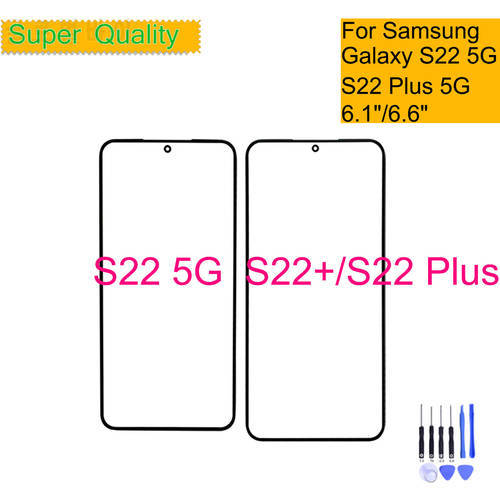 Replacement For Samsung Galaxy S22 5G S901 Touch Screen Front Glass Panel Outer S22+ S22 Plus 5G S906 LCD Glass Lens With OCA