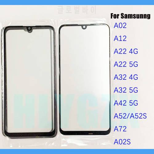 10Pcs Front Glass For Samsung Galaxy A02s A12 A22 A32 A42 A52s A72 4G 5G Touch Screen Panel LCD Outer Lens Glass Replacement