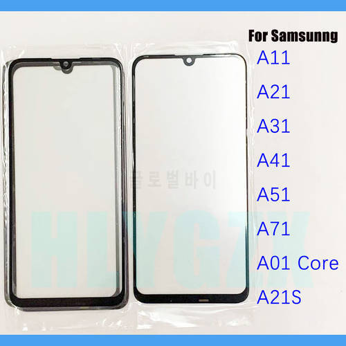 10Pcs Front Glass For Samsung Galaxy A11 A21s A31 A41 A51 A71 A01 Core Touch Screen Panel LCD Outer Lens Glass Replacement