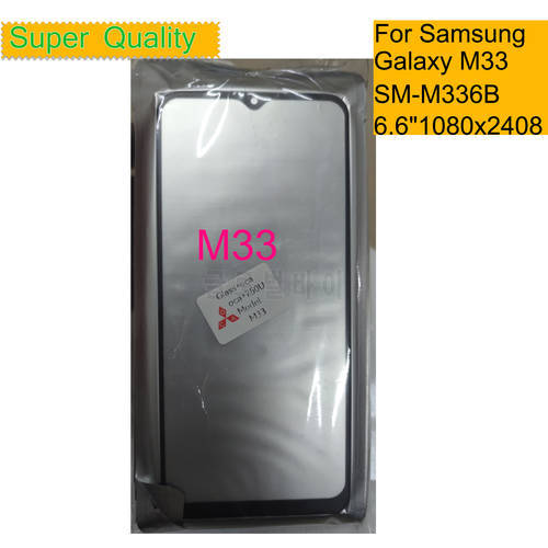 10Pcs/Lot For Samsung Galaxy M33 M336 Touch Screen Front Outer Glass Panel LCD Lens Glass With OCA Glue