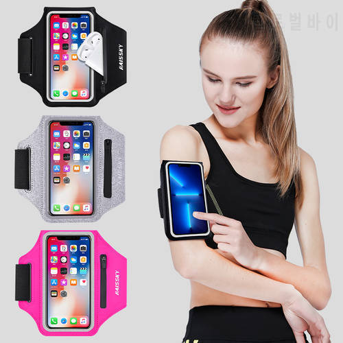 HAISSKY New Upgrade Zipper Running Sport Armbands Pouch For AirPods Pro 3 iPhone 13 12 11 Pro Max GYM Arm Band Bag For Xiaomi 12