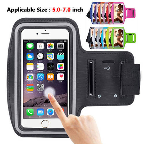 Running Gym Sports Phone Holder Arm Band Case Universal 5.0-7.0 in SmartPhone Sports Arm pouch Phone Bag For iPhone Huawei Cases