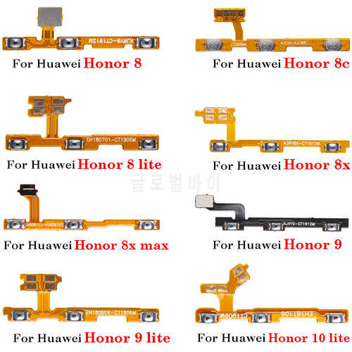 1pcs ON OFF Button Ket Flex Cable Replacement For Huawei Honor 8 9 10 8C 8X MAX 8 9 10 lite Power Volume Side Button Flex
