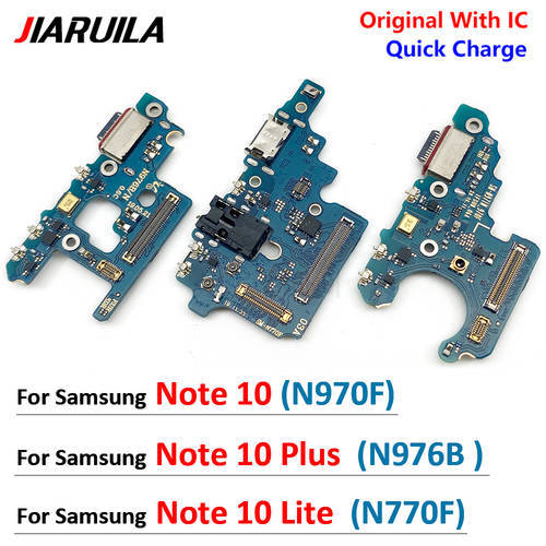 Original USB Charger Charging Port Flex Cable Connector Board With Mic For Samsung Note 10 Lite N770F Note 10 Plus N976B N970F