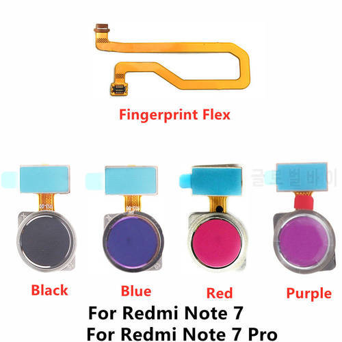 For Xiaomi Redmi Note 7 / 7 Pro Home Button Menu Key Fingerprint Recognition Sensor Flex Cable Ribbon Replacement Parts