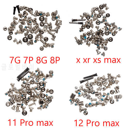 1set Full Screw Set For iPhone 7 8 7Plus X 11 11Pro 12 12Pro Repair Bolts Complete Kit Replacement Accessories