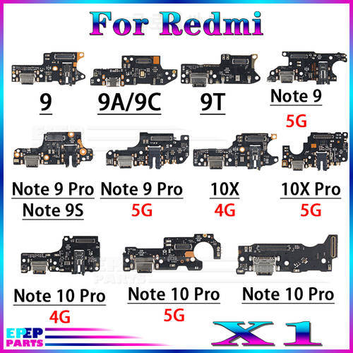 1 Pce USB Charger Port Jack Dock Connector Flex Cable For Redmi Note 9 9A 9C 9Pro 10 10X 10Pro 10XPro Charging Board Module