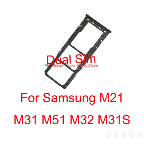 Dual Sim Card Tray Sim Holder For Samsung Galaxy M31S M317F M317 Sim Tray SD Card Holder Socket Slot Adapter Repair Parts