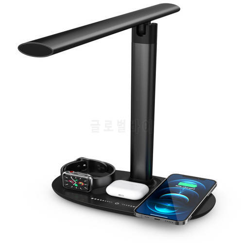 Three-in-one Wireless Charger Desk Lamp Mobile Phone Headset Watch Wireless Charging Creative Bedside Led Nightlight