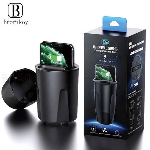 15W Wireless Charged for iPhone XS 11 Pro 8 SE2020 Car Charging Holder for Samsung Galaxy S10 9 Xiaomi Cup Type Wireless Charger