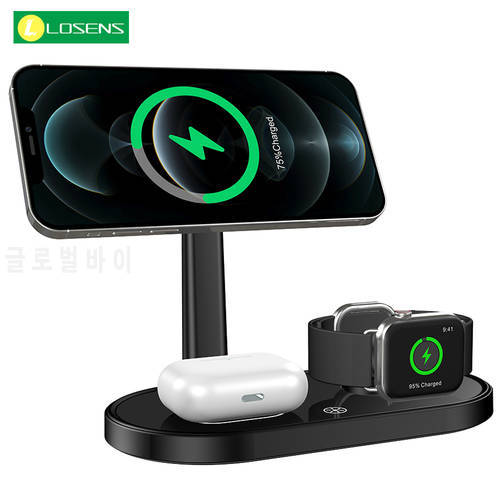 3 in 1 Wireless Charger Stand For iPhone 13 12 Pro Max Apple Watch 7 6 AirPods Fast Charging Dock Station Phone Holder Chargers