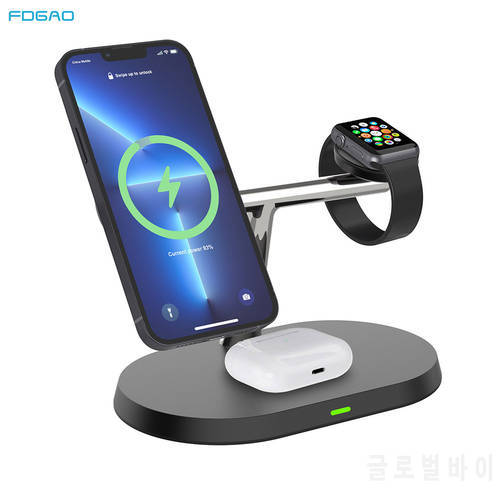 20W 3 in 1 Magnetic Wireless Charger Stand For iPhone 12 13 14 Mini Pro Max Apple Watch SE Airpods ProFast Charging Dock Station