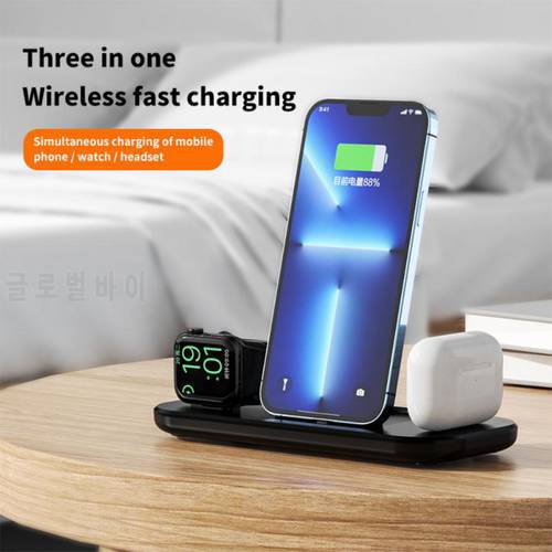 2022 Wireless Charger 3 in 1 Foldable Charging Station for iPhone 13/12/11 Pro Max X/XS/XR/8/8 Plus Apple Watch Series Airpods