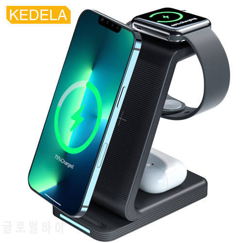3 In 1 Wireless Charger Stand For IPhone 13 12 11 XR 8 Apple Watch Qi Fast Charging Dock Station for Airpods Pro IWatch 7 6