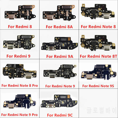 USB Charger Port Connector Dock Charging Board Ribbon Flex Cable With Microphone Mic For Xiaomi Redmi Note 9 9A 9S 9T 8A 8 Pro