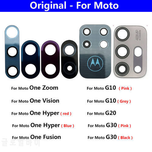 New Rear Back Camera glass Lens For Moto G10 G20 G30 One Zoom Vision Fusion Hyper cristal camara with Sticker Replacement Parts
