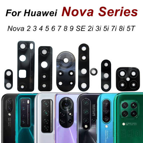 Rear Back Camera Glass Lens For Huawei Nova 3 4 5 6 7 8 9 SE Pro 5G Plus 2i 3i 5i 7i 8i 5T Y60 Y70 Plus Replacement+Adhesive