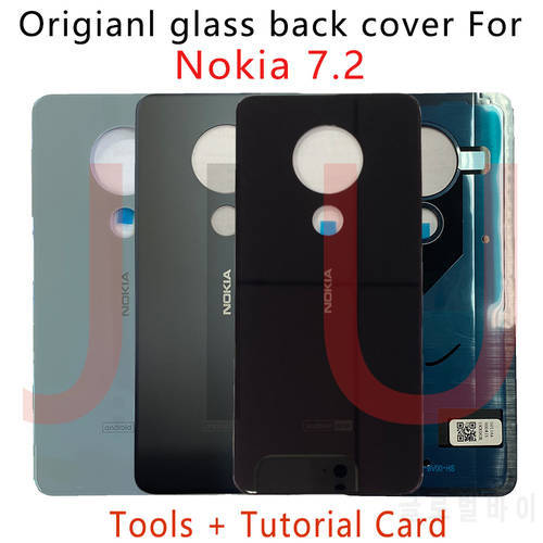 New Glass Rear Housing Battery Cover For Nokia 6.2 / For Nokia 7.2 TA-1200 1198 1201 1187 1193 1196 1181 Rear Back Door Housing