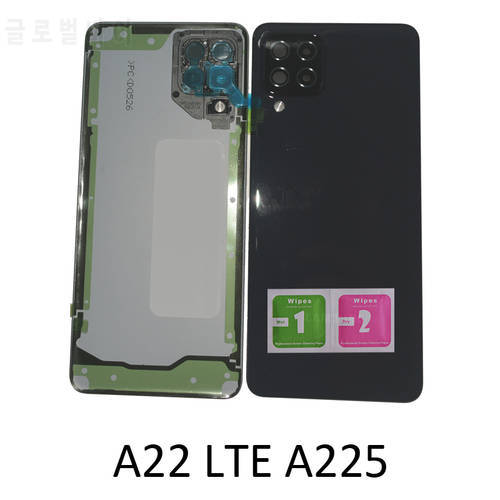 New Back Cover For Samsung Galaxy A22 LTE A225F A225M A225 Original Phone Housing Chassis Rear Panel With Camera Lens Adhesive