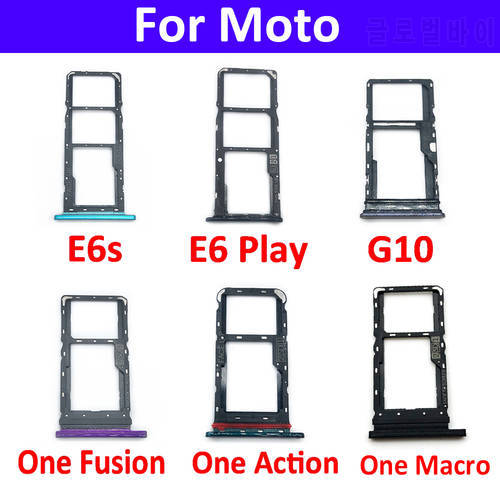 New SiM Tray For Moto E6 Play E6S G10 One Action One Fusion Macro SIM Card Slot SD Card Tray Holder Adapter