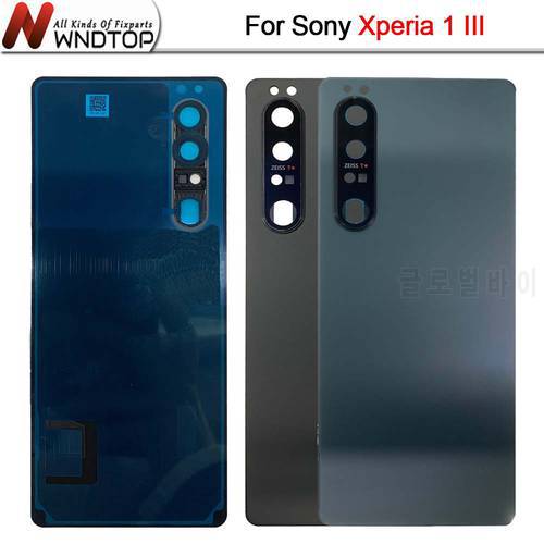 High Quality For Sony Xperia 1 Iii Battery Cover Door Housing Case For Sony 1 iii Back Cover With Lens Replacement Part WithLogo