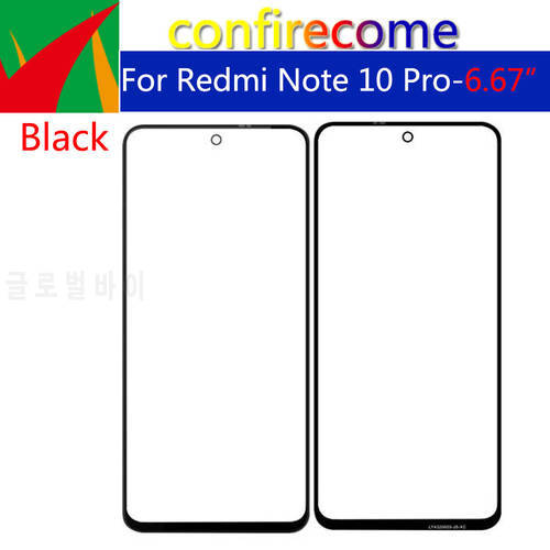 10Pcs\Lot For Xiaomi Redmi Note 10 Pro LCD Front Touch Screen Panel Glass Outer Lens With OCA Glue Replacement